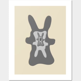 Lapo the Kid - minimal gray Bunny matryoshka Posters and Art